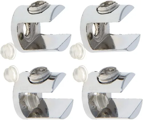 Miniatura 7 de Soporte de estante de vidrio ajustable de aleación de zinc, soporte de clip de abrazadera de gabinete de puerta cilíndrica para 0.315-0.394 in
