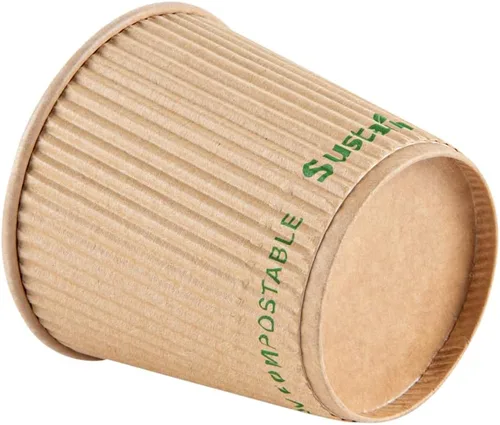 Miniatura 8 de Restaurantware Tazas de café de papel de 4 onzas, paquete de 500 tazas aisladas de pared ondulada, para bebidas calientes, papel kraft resistente a