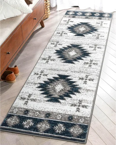 Miniatura 7 de Well Woven Southwestern Rodrigo - Alfombra de pasillo azul de 2 pies 3 pulgadas x 7 pies 3 pulgadas