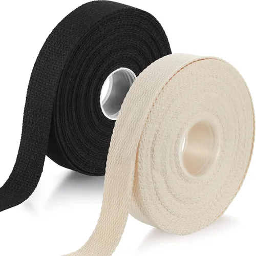 Miniatura 8 de 2 rollos/20 yardas, correas de algodón de 1 pulgada para decoración de manualidades, cinta de costura pesada, bolsas de envoltura para el hogar