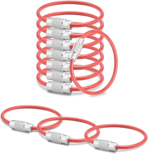 Miniatura 19 de Paquete de 100 llaveros de alambre grandes de 6 pulgadas, llavero de metal a granel para etiquetas de equipaje al aire libre (grueso: 0.079 pulgadas)