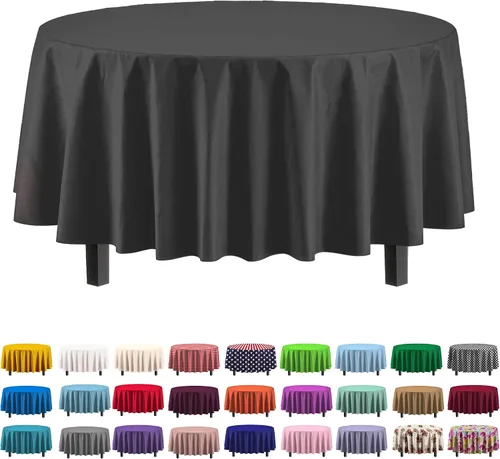 Miniatura 44 de Party Solids Paquete de 6 manteles de plástico prémium de 54 pulgadas x 108 pulgadas. Cubierta de mesa rectangular de plástico - Aqua