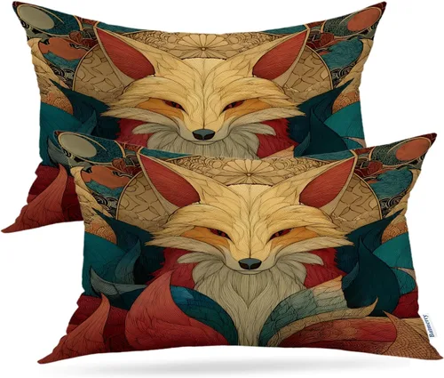 Miniatura 24 de Batmerry Flowers with Stems Throw Pillow Covers, Beautiful Floral Decorative Pillow Covers Digital Printing Blended for Couch Sofa Bed Invisible