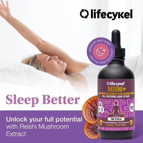 Miniatura 6 de Life Cykel Paquete de atletas profesionales – Reishi, melena de león y extracto de hongo Cordyceps – Tintura de hongos de espectro completo