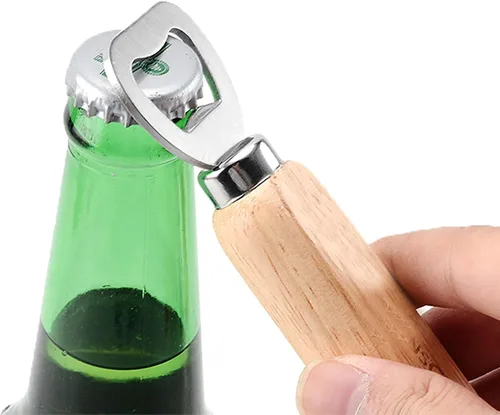 Miniatura 3 de 2 abrebotellas con mango de madera, abrebotellas de aleación de 5.5 pulgadas se utilizan para fiestas, vida diaria, viajes y buenos regalos
