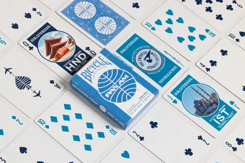 Miniatura 6 de Bicycle Pan Am Air - Juego de 2 cartas con lata de viaje, barajas de póquer premium para juegos de cartas, diseño clásico de Pan Am
