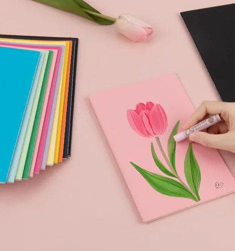 Miniatura 6 de Paquete de 24 cuadernos en blanco coloridos para escritura, diarios al por mayor, libros de composición A5, 21x14 cm, 60 páginas, 30 hojas