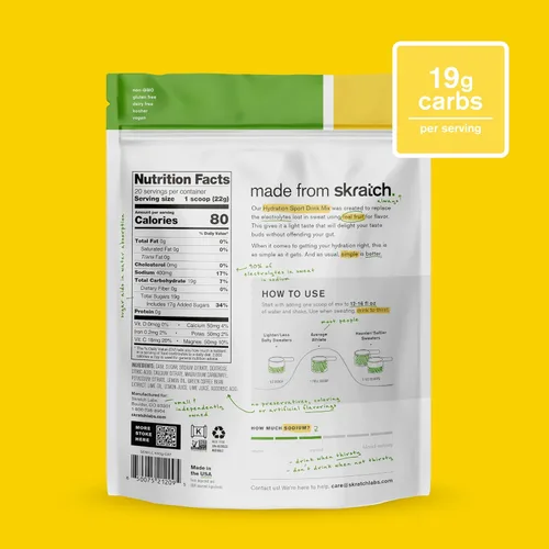 Miniatura 3 de Skratch Labs Mezcla de bebidas deportivas de hidratación con cafeína, polvo de electrolitos de fruta real para una hidratación y energía rápidas