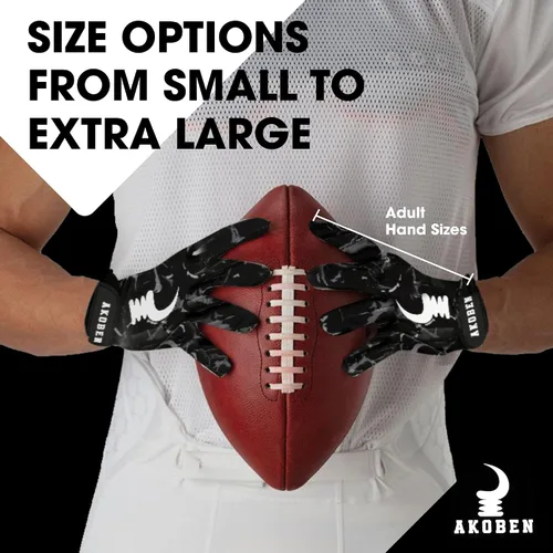 Miniatura 4 de AKOBEN Guantes de fútbol Guantes negros de fútbol Guantes de fútbol blancos Equipo de fútbol Guantes de fútbol para hombre Guantes