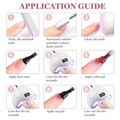 Miniatura 8 de RARJSM Esmalte de uñas en gel que cambia de color Nude Translucido Rosa a Rojo Berry, cambio de temperatura de estado de ánimo térmico, degradado