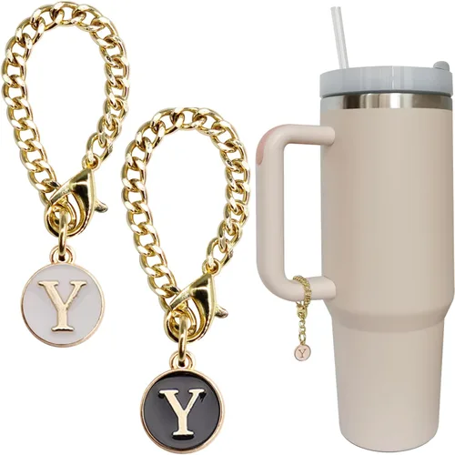 Miniatura 29 de Accesorios de dije de letra para vaso Stanley, 2 unidades, identificación con inicial de nombre, personalizable, para vaso Stanley H