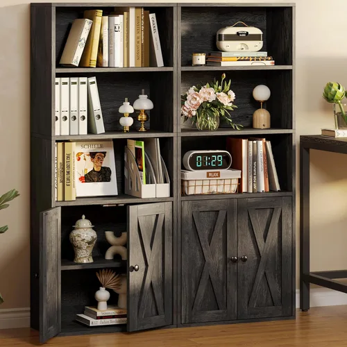 Miniatura 2 de IRONCK Estanterías y librerías industriales con puertas de 11.8 pulgadas de profundidad, estanterías de pie con 5 niveles de almacenamiento, muebles
