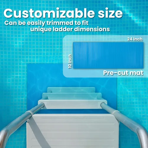 Miniatura 5 de XtremepowerUS Escalera para Piscina Elevada con Alfombrilla Protectora – Sistema de Escalones de Entrada Inclinada + Almohadilla de 10 x 24 Pulgadas