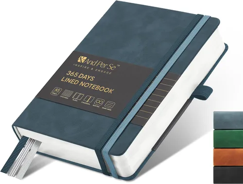 Miniatura 64 de &And Per Se - Cuaderno en blanco, 160 páginas, 5.7 x 8 pulgadas, cuaderno de rayas estrechas con papel grueso para escribir, cuaderno de tapa dura