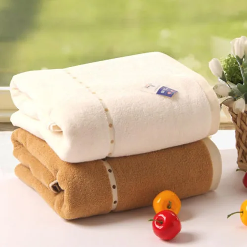 Miniatura 2 de HiiBaby 4320 - Toallas de baño unisex marrón/beige, tamaño grande, 70.9 in x 31.5 in, 100% algodón, producto de primera clase, absorbe el sudor