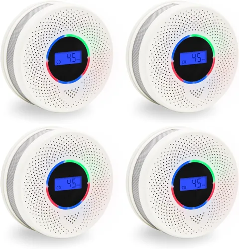 Miniatura 8 de Detector de humo y monóxido de carbono con batería de 10 años, alarma de humo y CO 2 en 1 con pantalla digital, alarma confiable contra incendios