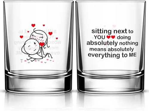 Miniatura 12 de BoldLoft Vasos para beber con texto en inglés «Say I Love You His and Hers», regalos para ella, esposa, novia, pareja para San Valentín, Di te amo