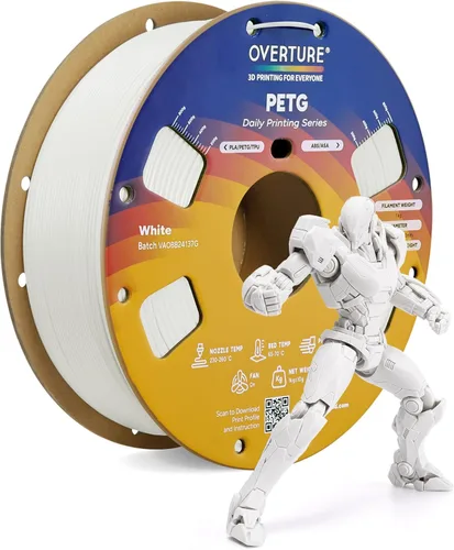 Miniatura 11 de OVERTURE - Filamento PETG de 1/16 de pulgada (1.75 mm) para impresora 3D y FDM, bien enrollado, duradero, carrete de 4.4 libras, dureza firme