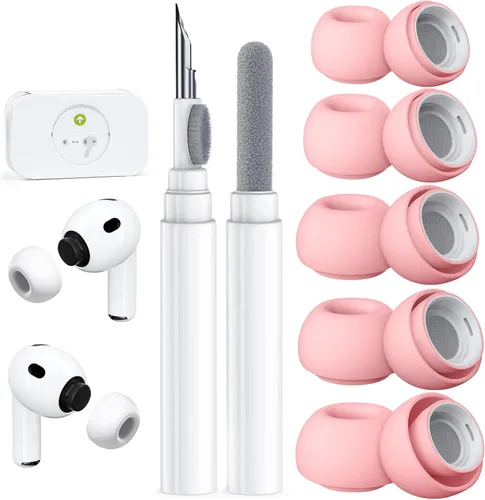 Miniatura 14 de 4 pares de puntas de repuesto para AirPods Pro 2ª/1ª generación con kit limpiador, orificio de reducción de ruido y pantalla protectora contra