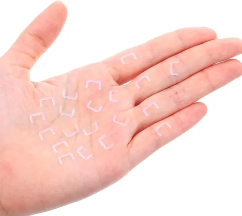 Miniatura 7 de Yolev 20 piezas de 0.63 onzas (0.56 oz), retenedores de piercing de tabique de acrílico en forma de U, flexibles y transparentes, retenedores
