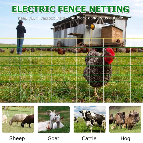 Miniatura 5 de Red eléctrica para cercas – Cercas de pollo para el patio, red semirrígida para ganado o aves de corral, valla de red de aves de corral de doble
