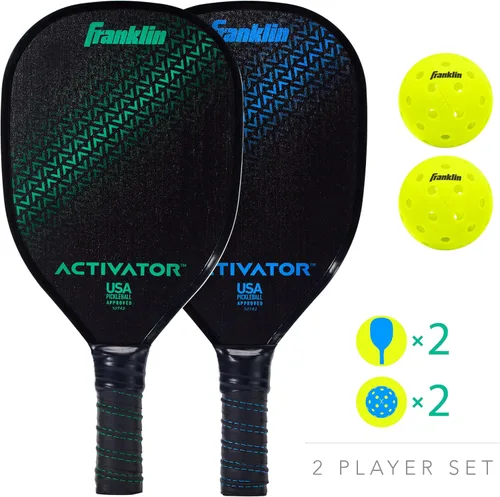 Miniatura 2 de Franklin Sports Juego de paletas y pelotas de pickleball - Raquetas de madera para pickleball + bolas - Activador - Aprobado por USAPA Juego
