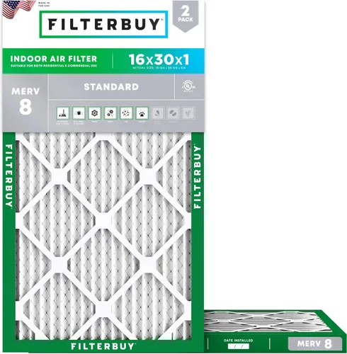 Miniatura 85 de Filterbuy Filtro de aire MERV 8 de 8 x 14 x 1 pulgadas para defensa contra el polvo y las alergias (paquete de 2), filtros electrostáticos plisados