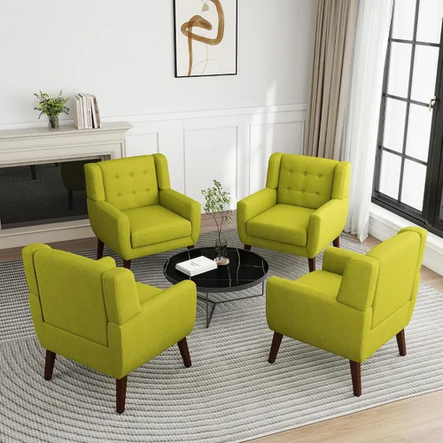 Miniatura 76 de Silla decorativa de piel sintética, moderna silla tapizada para sala de estar, cómodos asientos individuales con botones, asiento de lectura Negro