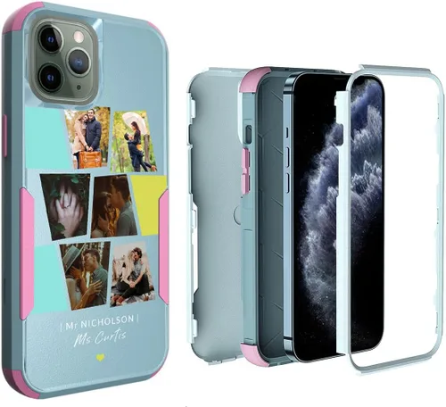 Miniatura 24 de Funda de fotos personalizada para iPhone 11 Apple Phone Plaid Collage - Imagen personalizada para hacer fotos en 3 híbridos gruesos resistentes