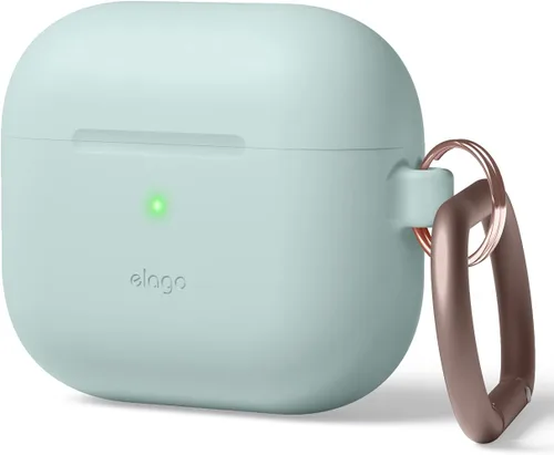 Miniatura 12 de elago Funda de silicona compatible con AirPods de tercera generación, compatible con AirPods 3, mosquetón incluido, soporta carga inalámbrica, Negro