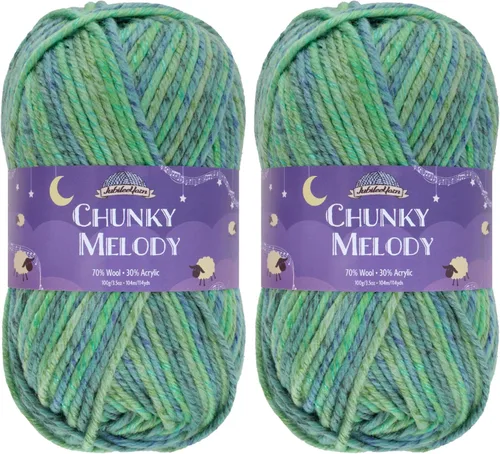Miniatura 59 de JubileeYarn Chunky Melody - Hilo para tejer 100g/madeja, mezcla de lana gruesa, color maíz naranja - 2 madejas 15 Maíz Naranja