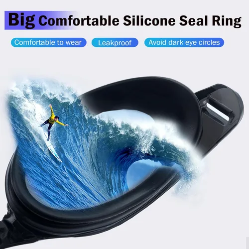 Miniatura 4 de Gafas de natación para hombres/mujeres, antivaho anti-UV, gafas de natación para adultos, niños/niñas/jóvenes/jóvenes Nosepiece reemplazable E2-oro