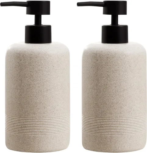 Dispensadores de Jabón 400ML 13OZ, 2 PCS Dispensador de Jabón para Manos Platos Loción Champú, Frascos con Bomba de Jabón de Resina Premium Gruesos