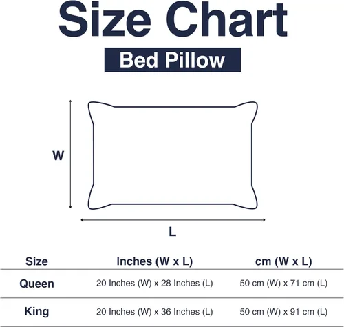 Miniatura 8 de Casual Living Juego de 2 almohadas de cama tamaño Queen, fundas de almohada de algodón alternativas con fundas de almohada de algodón para personas