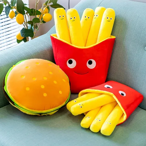 Miniatura 4 de Almohada de felpa de hamburguesa divertida almohada de peluche de pan de hamburguesa, almohada de peluche suave para niños y adultos, regalo