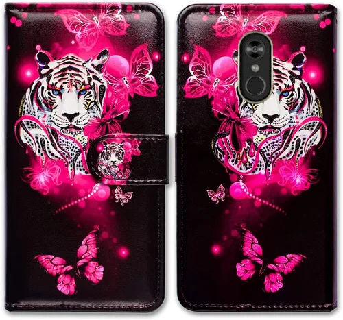 Miniatura 14 de Bcov Funda para LG Stylo 4/LG Stylo 4 Plus, color verde pájaro negro con tapa y ranura para tarjeta de crédito, soporte para tarjeta