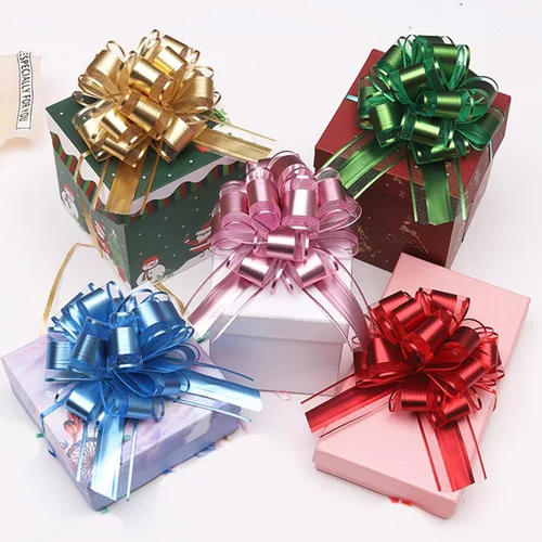 Miniatura 4 de GAKA 10 lazos rojos, lazos grandes de 6 pulgadas para envolver regalos o cestas de flores, Navidad, día de San Valentín, varias decoraciones