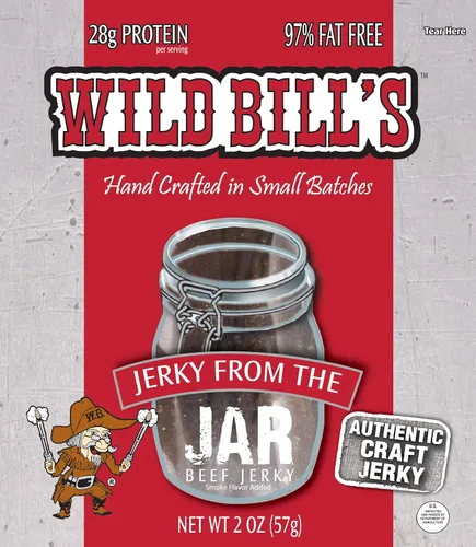Wild Bill's Carne Seca de Res Ahumada con Hickory del Frasco Paquete de 2 Onzas (3 unidades)