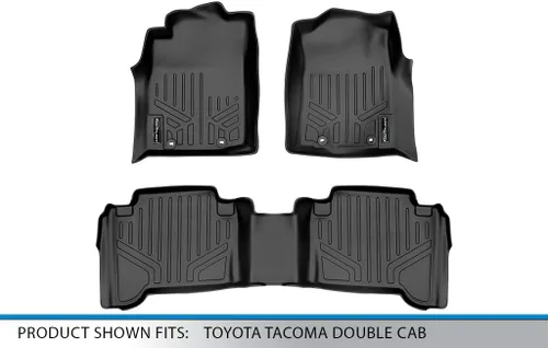 Miniatura 5 de MAXLINER - Juego de alfombrillas de suelo de ajuste personalizado de 2 filas compatibles con Toyota Tacoma 2012-2015