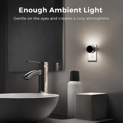 Miniatura 5 de L LOHAS LED Luces nocturnas enchufables a la pared, [paquete de 2] Luz nocturna enchufable con sensor de luz, brillo ajustable, luz blanca diurna
