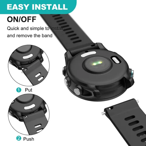 Miniatura 6 de OVERSTEP Compatible con Garmin Venu 2 Plus, Venu SQ Band, correa de muñeca de 0.787 pulgadas, correa de silicona suave impermeable de liberación