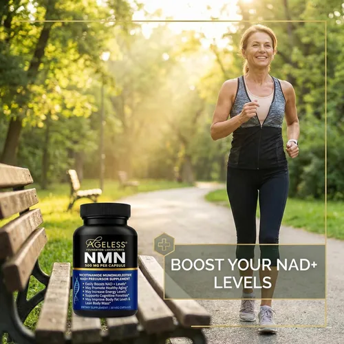 Miniatura 9 de Suplemento NMN de 500 mg, mononucleótido de nicotinamida 99% puro, aumenta los niveles de NAD+, apoya la energía, masa corporal magra