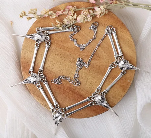 Miniatura 7 de Sacina Gargantilla gótica de esqueleto de calavera, colgante de calavera de aleación de zinc, regalo de joyería gótica de Halloween para mujeres