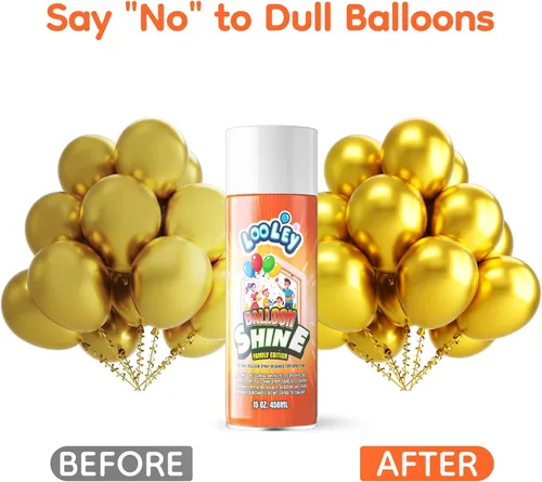 Miniatura 2 de LOOLEY Spray de brillo para globos, 15 onzas líquidas de larga duración, aerosol de globo de alto brillo, fórmula impermeable y brillo instantáneo