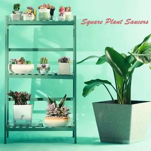 Miniatura 7 de Paquete de 30 platillos de plantas para interiores, bandejas de plantas de 4 pulgadas para macetas, bandejas de plástico para plantas, bandejas