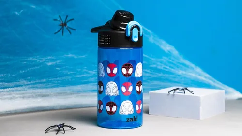 Miniatura 11 de Zak Designs Marvel Spider-Man - Botella de agua Sage para la escuela o viajes, botella de agua de plástico duradero de 16 onzas con popote, asa