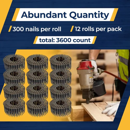 Miniatura 5 de Clavos de revestimiento Rockin Rolls de 2 pulgadas - 3600 unidades – Clavos de revestimiento de bobina de alambre de 15 grados, clavos de acero