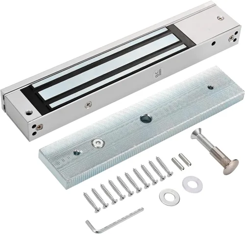 Cerradura magnética eléctrica de 617.3 lbs/600 libras de fuerza, modo NC de 12 V, control de acceso para metal, prueba de fuego, madera, puertas de