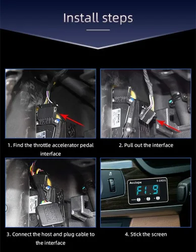 Miniatura 6 de Controlador electrónico universal del acelerador de 9 modos, acelerador de pedal de conducción inteligente, ajuste eficiente de combustible para Led