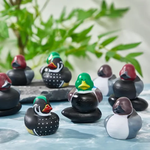 Miniatura 3 de Deekin 12 patos de goma de mazardo de 2 pulgadas con temática de pato señuelo para fiestas, patos de goma para caza de patos, cruceros, para ducha